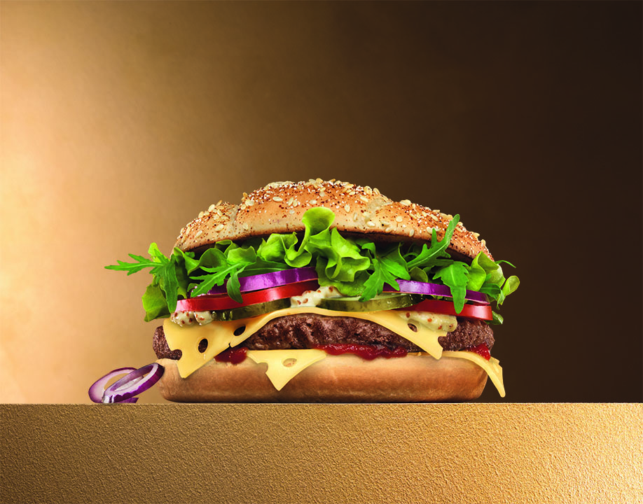 réalisation d'un méga burger de luxe pour Quick